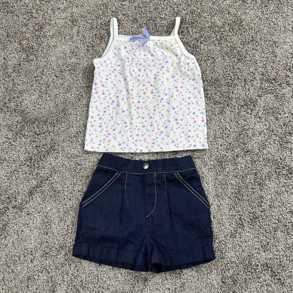 Vintage Garanimals 6X Tank Top & Health-tex Shorts Girls 6 80s 90s Kidcore Retro